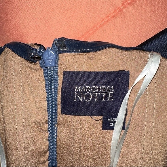 Marchesa Notte Navy Blue Off Shoulder Mikado Mini Cocktail Dress size XS - Picture 9 of 9